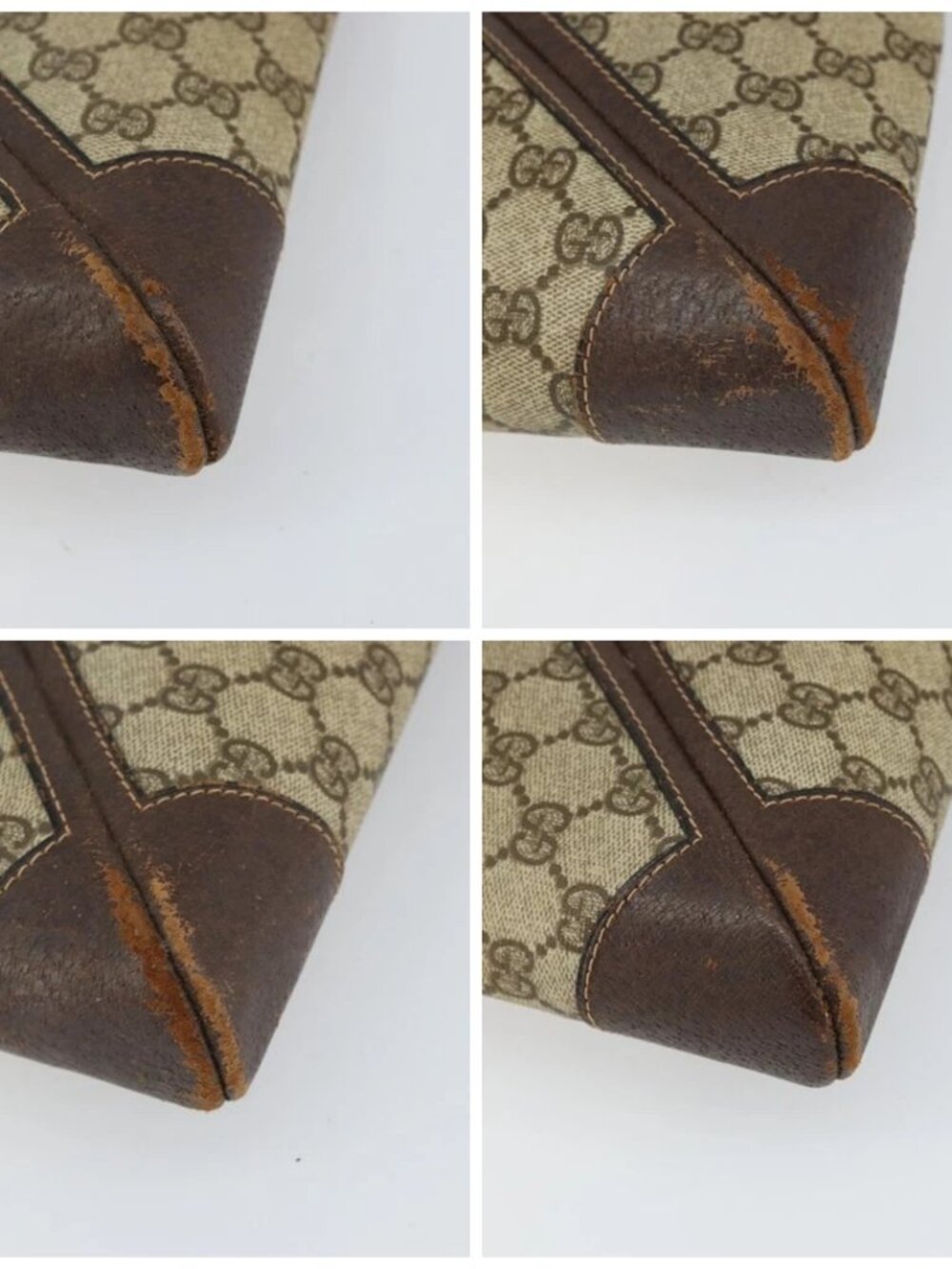 GUCCI GG Supreme Web Sherry Line Shoulder Bag PVC Beige Gold 201446 Auth 166734 - Picture 16 of 16